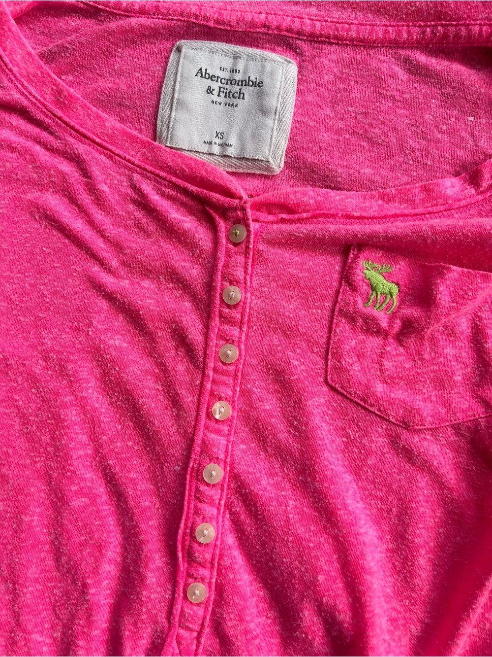 Y2K Abercrombie & Fitch Pink Henley Top